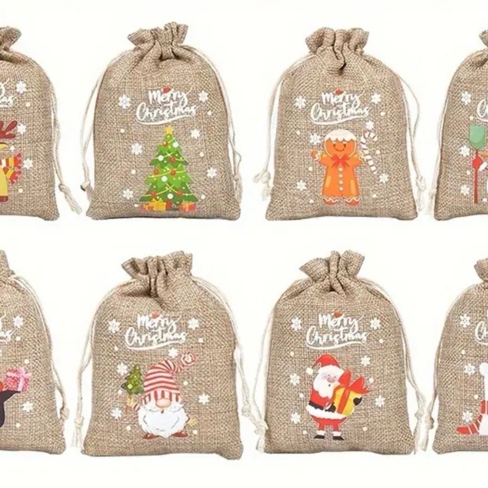 (20pcs) Burlap Gift Bags + Thank You Cards NWT - Picture 12 of 12